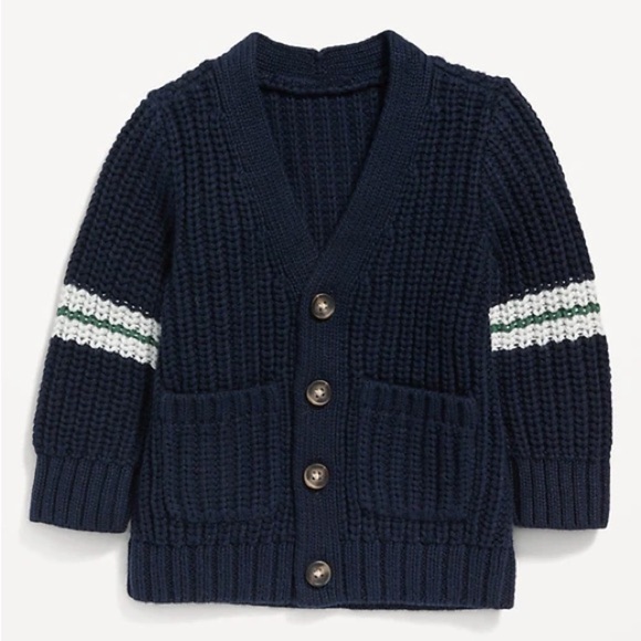 Old Navy Other - Old Navy Blue Knit Cardigan with Stripes